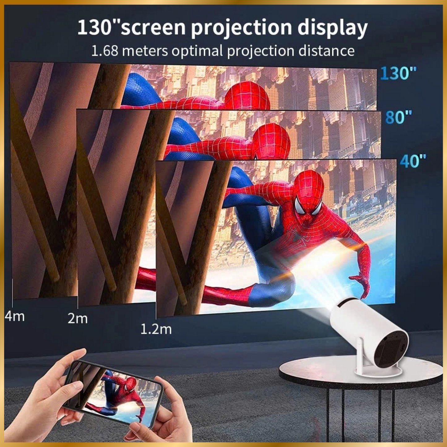 [NEW] HY300 Ultra-Portable Full HD, 4K Support Smart Projector –, 180° Rotation, WiFi 6, Bluetooth 5.0