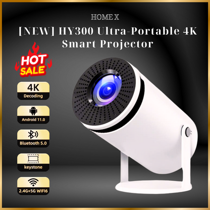 [NEW] HY300 Ultra-Portable Full HD, 4K Support Smart Projector –, 180° Rotation, WiFi 6, Bluetooth 5.0